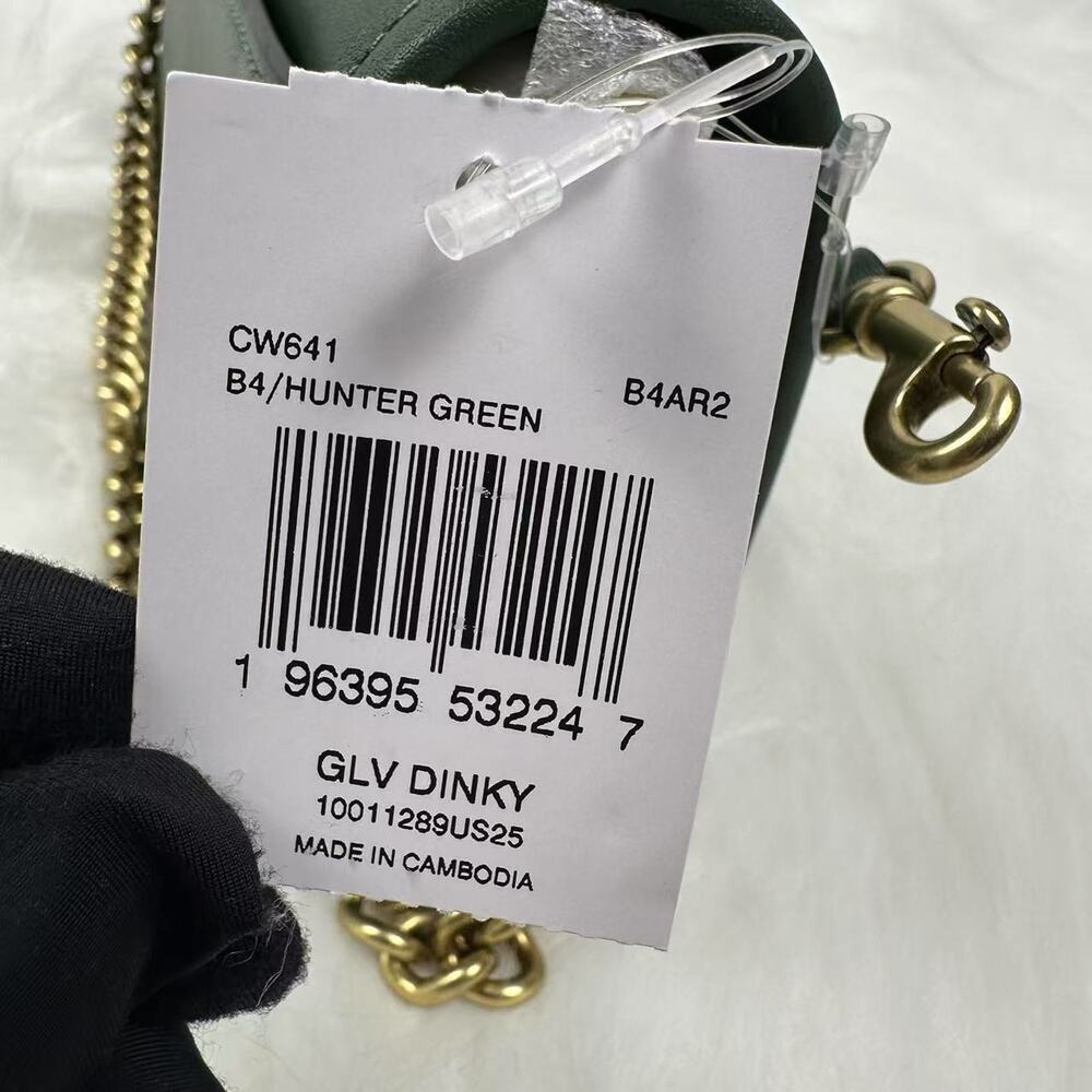 Coach Dinky Shoulder Bag Leather/Hunter Green 2 Strap CW641 NWT + Free Gift Box - Picture 7 of 10